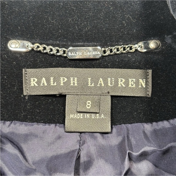 Ralph Lauren Black Label Velvet Jacket Coat Blazer Size 8 Deep Navy Blue - Picture 2 of 9
